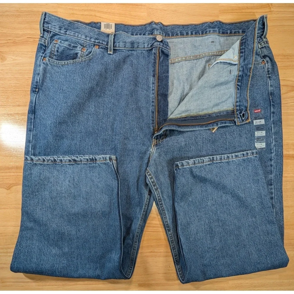Levi's 550 Mens 54x29 Relaxed Fit Blue Denim Jeans Waterless New With Tags